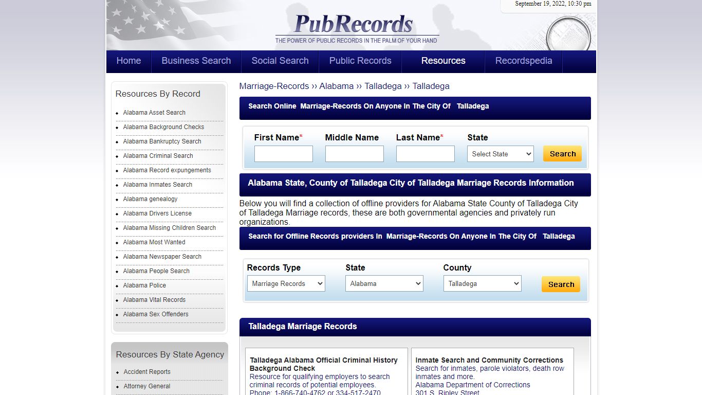 Talladega, Talladega County, Alabama Marriage Records - Pubrecords.com